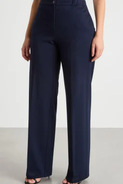 Pantalone ampio con bande a contrasto - Blu