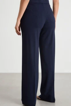Pantalone ampio con bande a contrasto - Blu