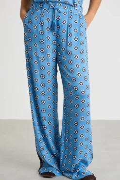 Pantalone ampio con coulisse - Azzurro