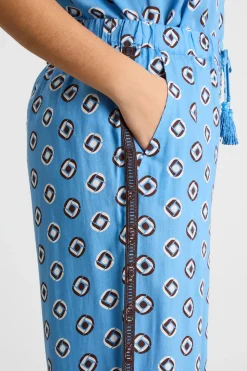 Pantalone ampio con coulisse - Azzurro
