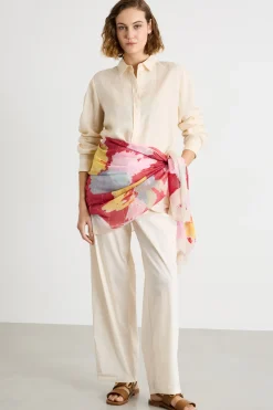 Pantalone ampio con coulisse - Bianco