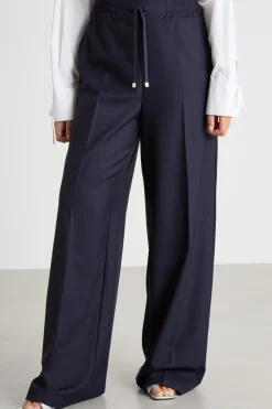 Pantalone ampio con coulisse - Blu