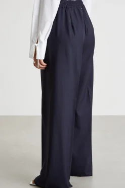 Pantalone ampio con coulisse - Blu