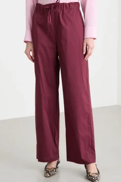 Pantalone ampio con coulisse - Bordeaux