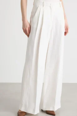Pantalone ampio con doppia pince - Bianco