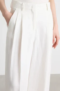 Pantalone ampio con doppia pince - Bianco