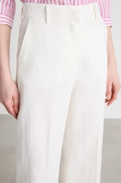 Pantalone ampio con piega stirata - Bianco
