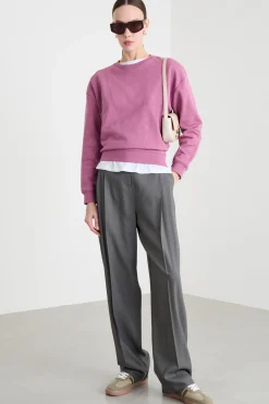 Pantalone ampio con pieghe - Grigio
