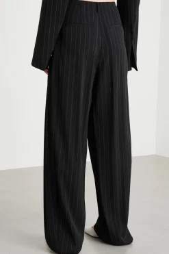 Pantalone ampio con pieghe - Nero