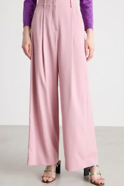 Pantalone ampio con pieghe - Rosa