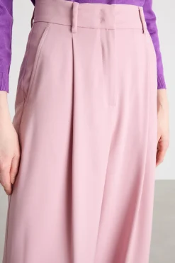 Pantalone ampio con pieghe - Rosa