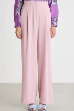 Pantalone ampio con pieghe - Rosa