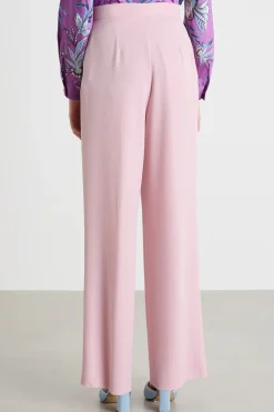 Pantalone ampio con pieghe - Rosa