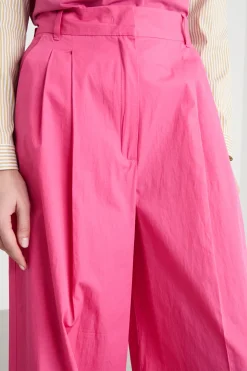 Pantalone ampio con pinces - Fuxia
