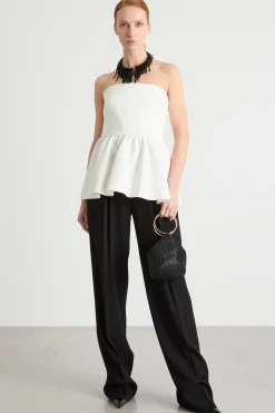 Pantalone ampio con pinces - Nero