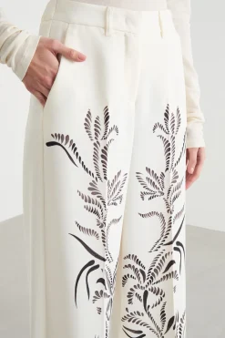 Pantalone ampio con stampa - Bianco