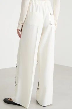 Pantalone ampio con stampa - Bianco