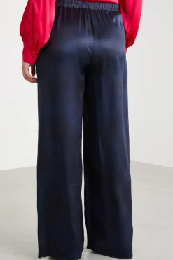 Pantalone ampio con stampa piazzata - Blu