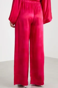 Pantalone ampio con stampa piazzata - Fuxia