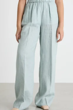 Pantalone ampio con vita elasticizzata - Verde