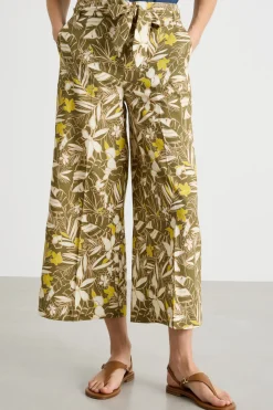 Pantalone ampio e crop - Verde Giallo Bianco