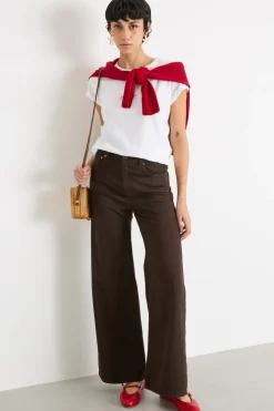 Pantalone ampio in bull - Marrone