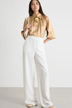 Pantalone ampio in cady - Bianco