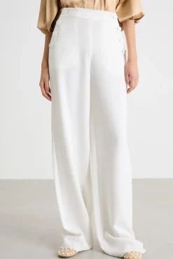 Pantalone ampio in cady - Bianco