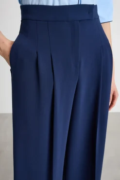 Pantalone ampio in cady - Blu
