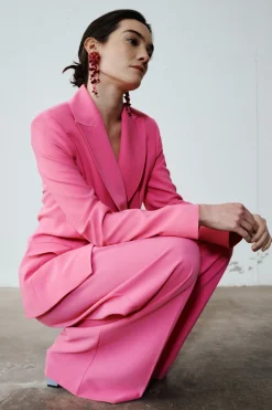 Pantalone ampio in cady - Fuxia