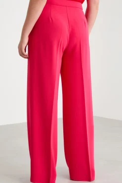 Pantalone ampio in cady - Fuxia