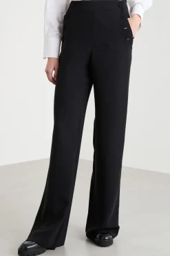 Pantalone ampio in cady - Nero