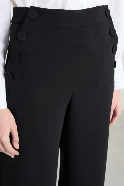Pantalone ampio in cady - Nero