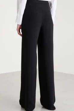 Pantalone ampio in cady - Nero