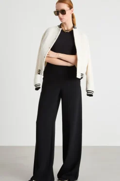Pantalone ampio in cady - Nero