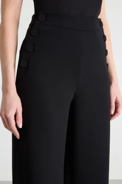 Pantalone ampio in cady - Nero