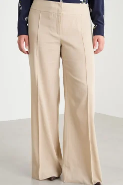 Pantalone ampio in crepe - Beige