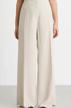 Pantalone ampio in crepe - Beige