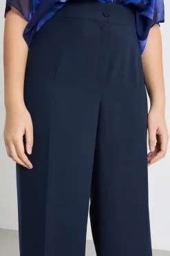 Pantalone ampio in crepe - Blu