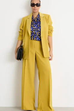 Pantalone ampio in crepe - Giallo