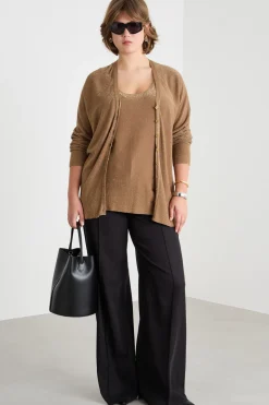 Pantalone ampio in crepe - Nero