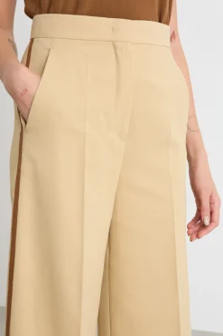 Pantalone ampio in doppio twill - Cammello