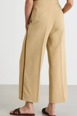 Pantalone ampio in doppio twill - Cammello