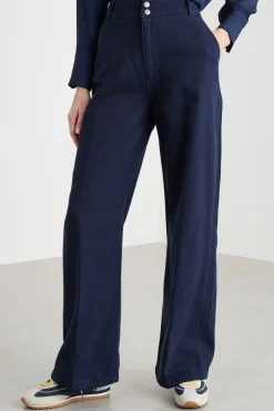 Pantalone ampio in drill - Blu