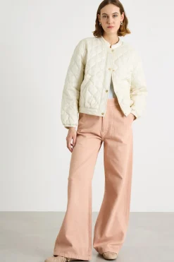 Pantalone ampio in drill - Rosa