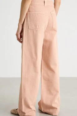 Pantalone ampio in drill - Rosa