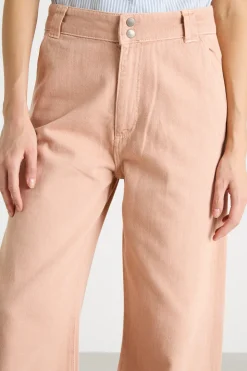 Pantalone ampio in drill - Rosa