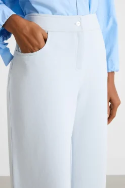 Pantalone ampio in felpa - Azzurro