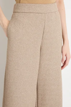 Pantalone ampio in felpa di cotone - Cammello