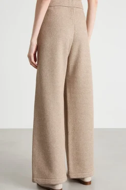 Pantalone ampio in felpa di cotone - Cammello